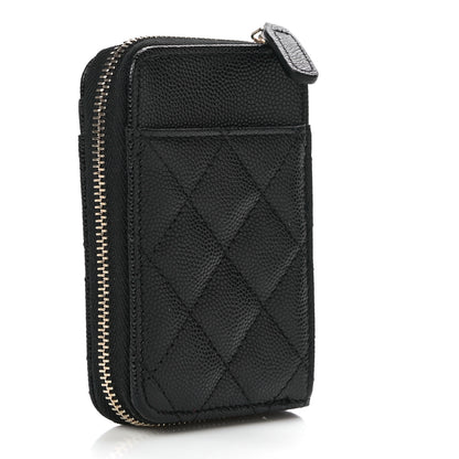Chanel Caviar Quilted Zip Card Holder Black 3 of 11