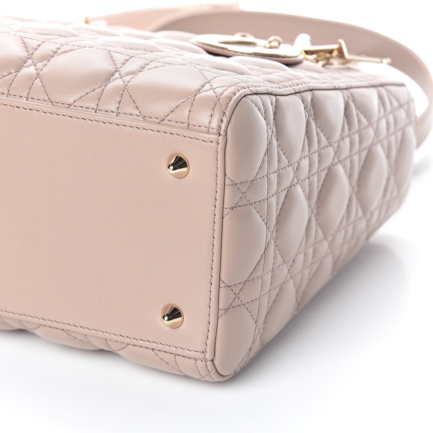 Lambskin Cannage Medium Lady Dior Taupe