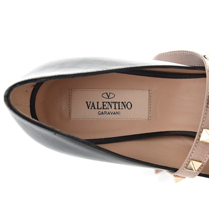 Valentino Garavani Nappa Rockstud Studwrap Strap Mid Heel Pumps 36 Black Poudre 8 of 14