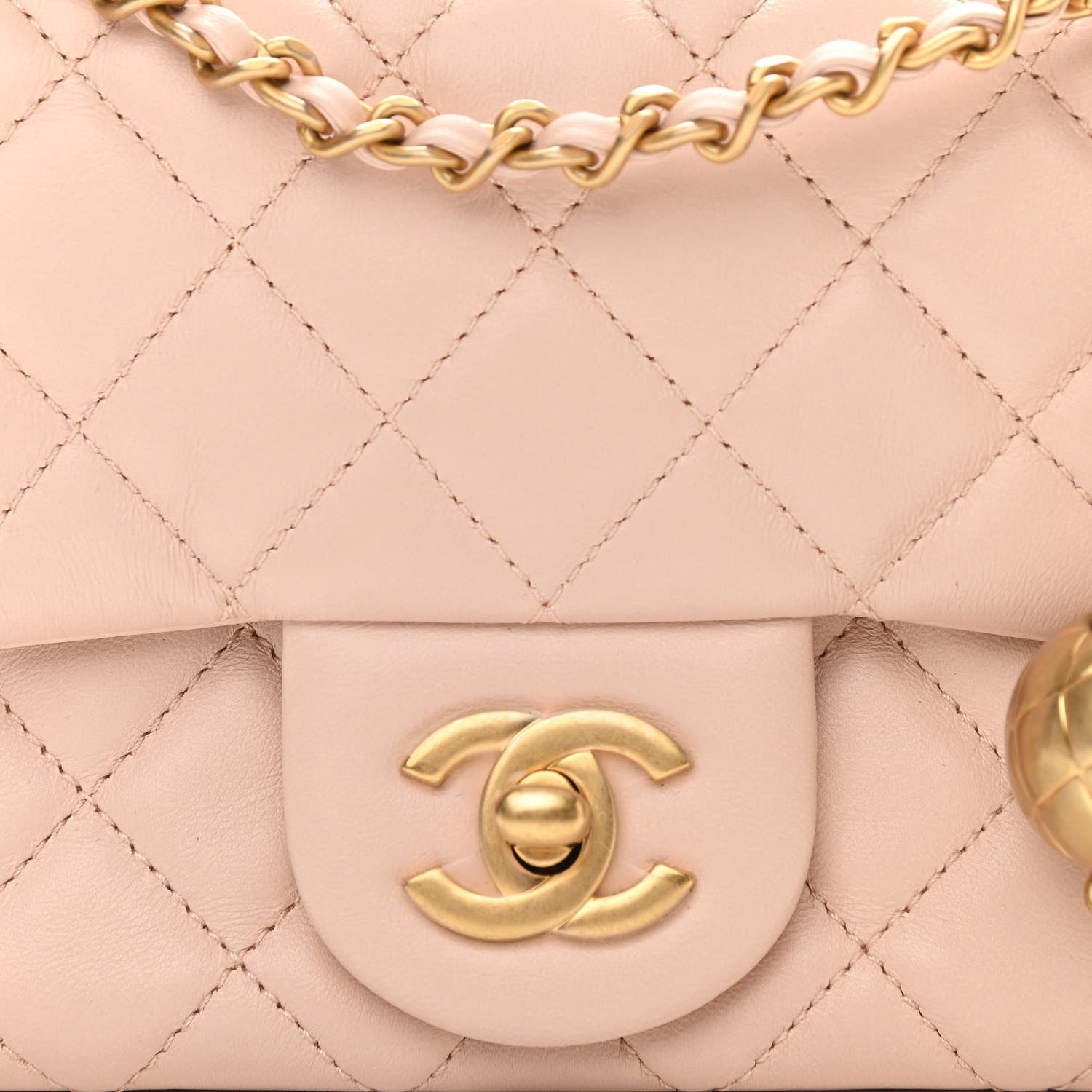 Chanel Lambskin Quilted Mini Pearl Crush Flap Light Beige 8 of 11