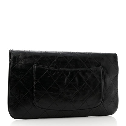 Chanel Aged Calfskin Stitched Large 31 Pouch Black White 3 of 8