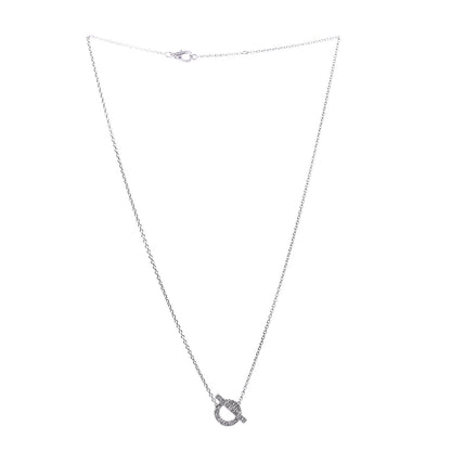 Hermes 18K White Gold Diamond Finesse Pendant Necklace 3 of 7