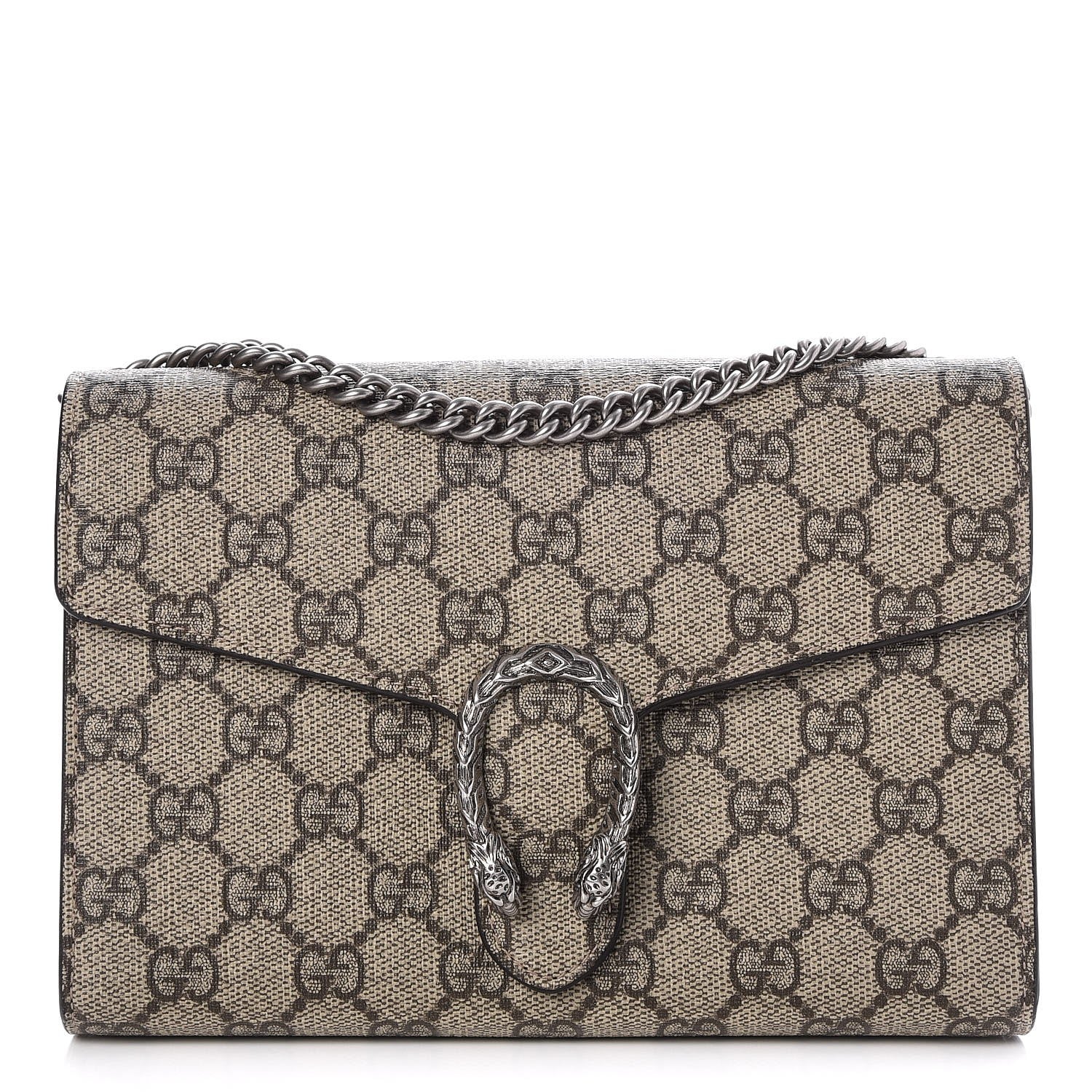 Gucci GG Supreme Monogram Mini Dionysus Chain Wallet Beige Taupe 1 of 7