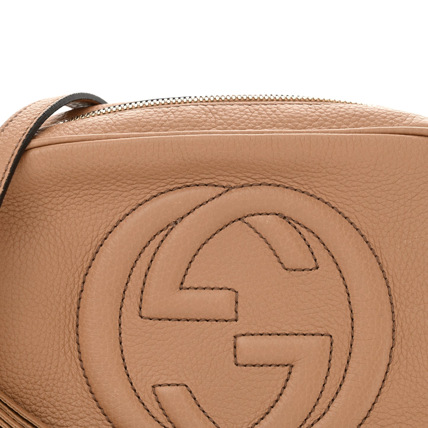 Pebbled Calfskin Small Soho Disco Bag Rose Beige
