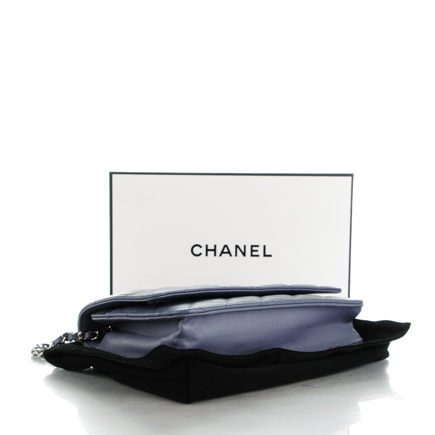 Lambskin Quilted Wallet On Chain WOC Purple