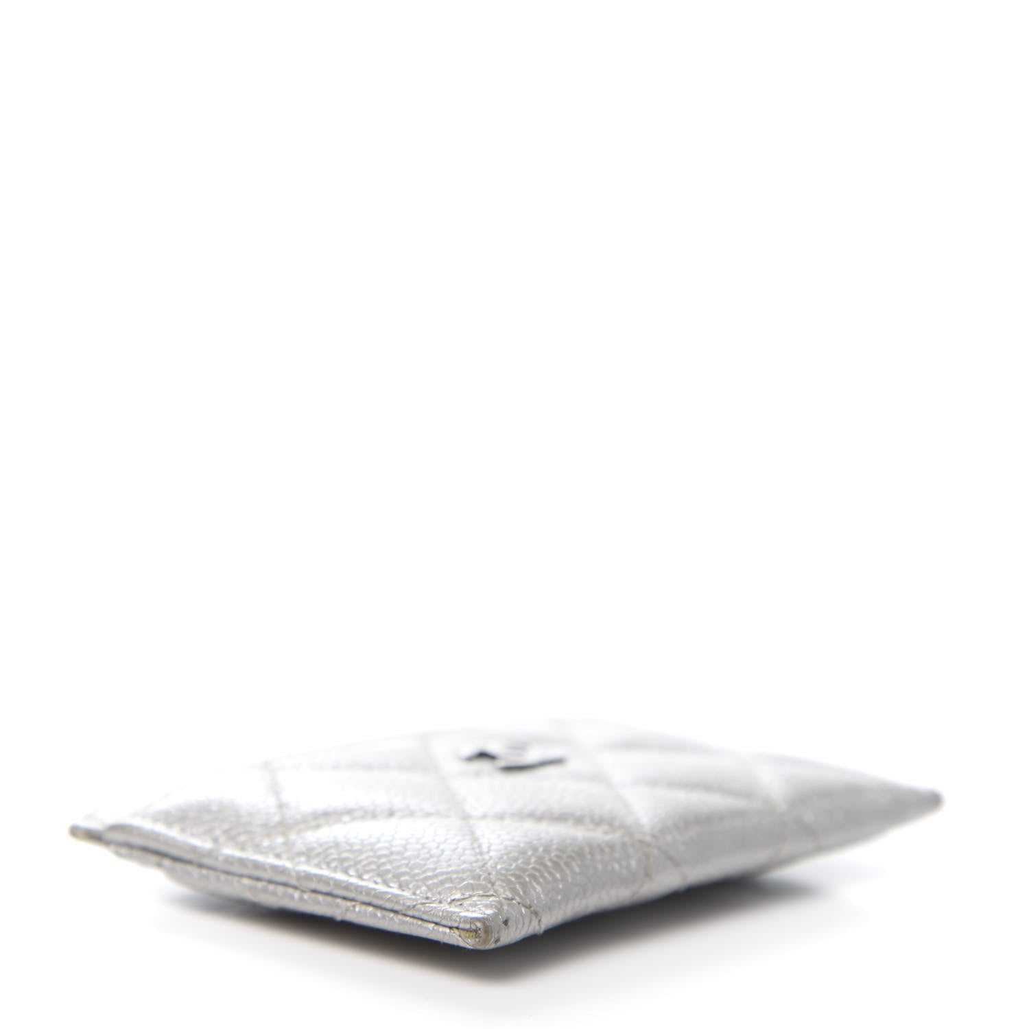 Chanel Metallic Caviar Quilted Card Holder Silver 4 of 10