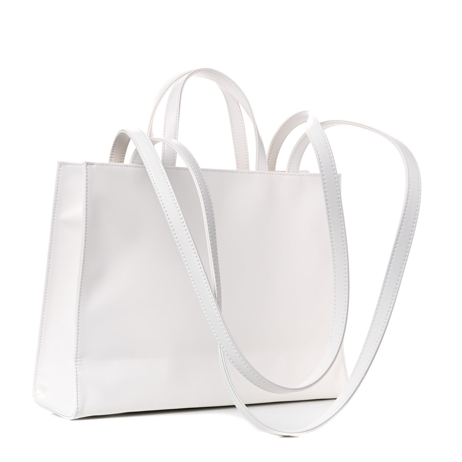 Telfar Vegan Leather Medium Shopping Bag White 3 of 9