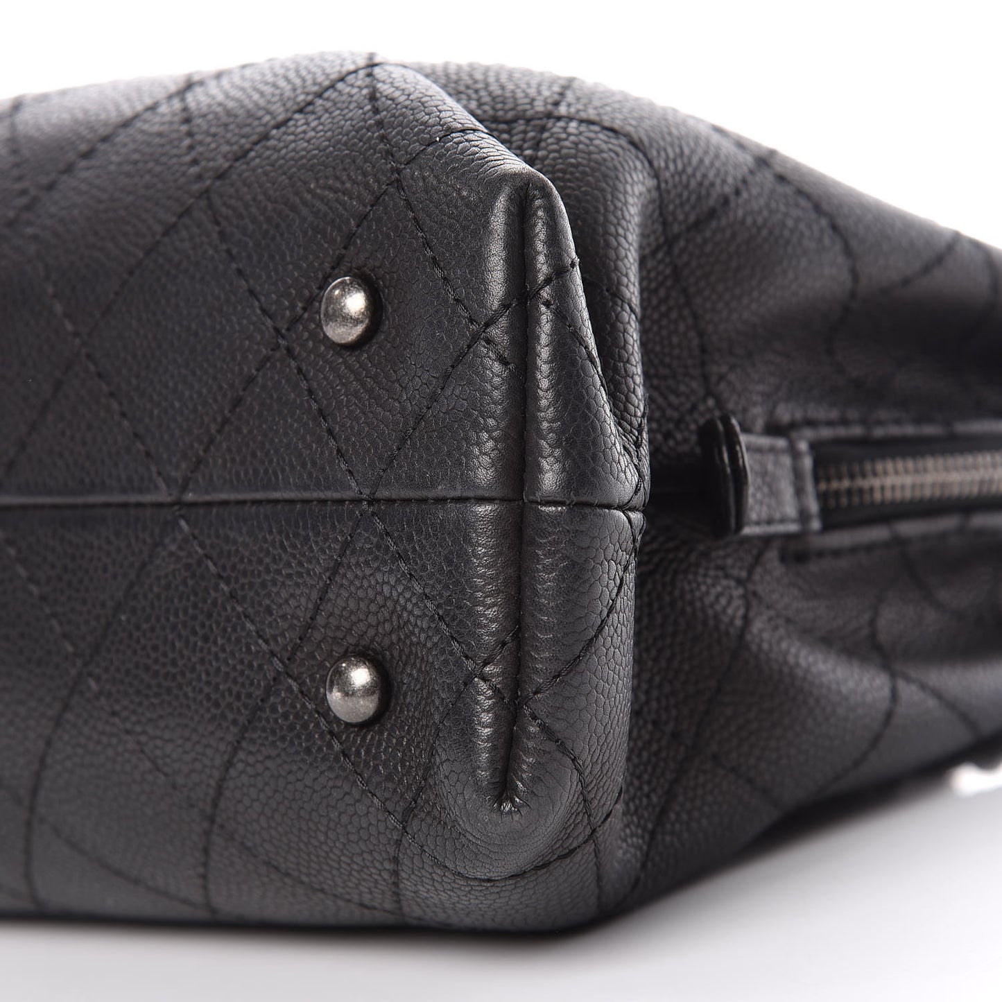 Grained Vegetal Calfskin Small Urban Shopping Tote Black