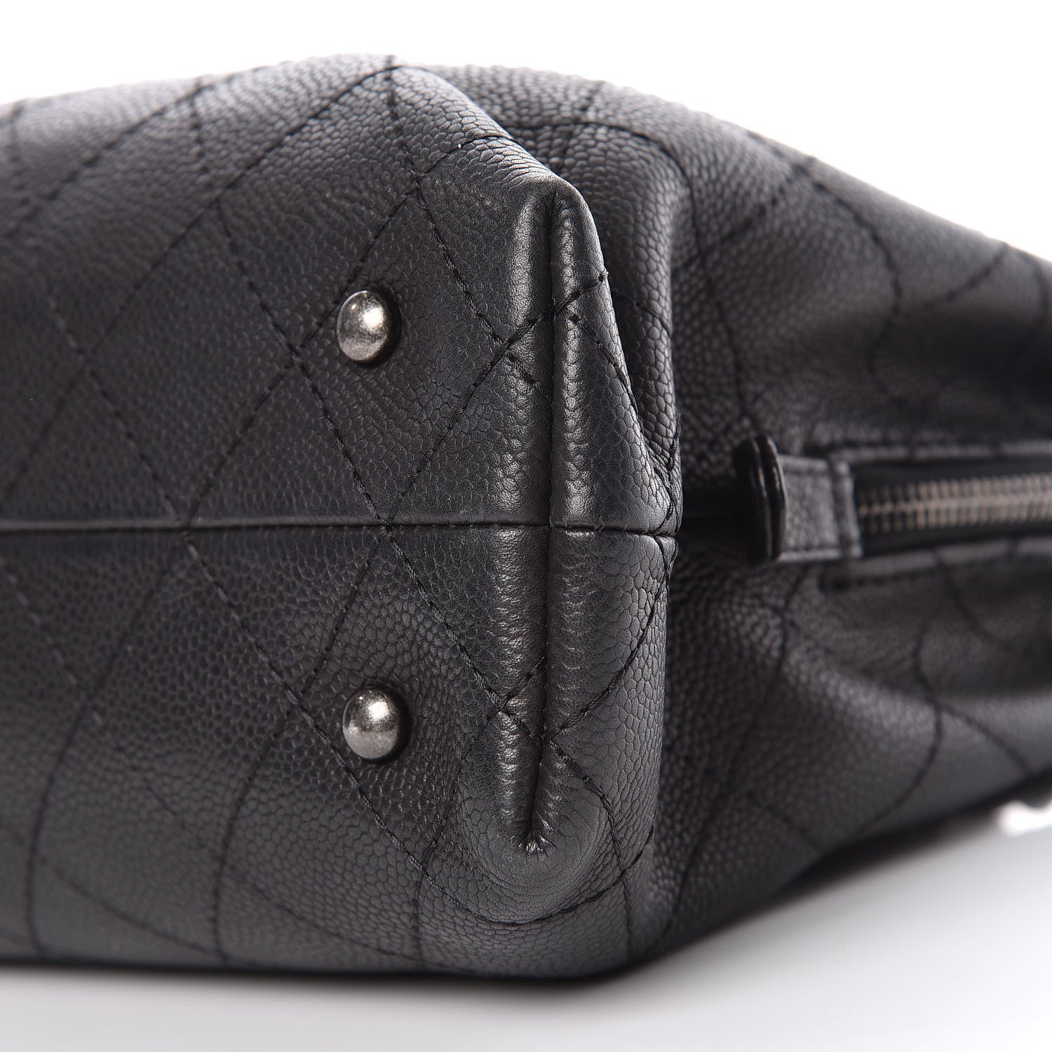 Chanel Grained Vegetal Calfskin Small Urban Shopping Tote Black 10 of 11