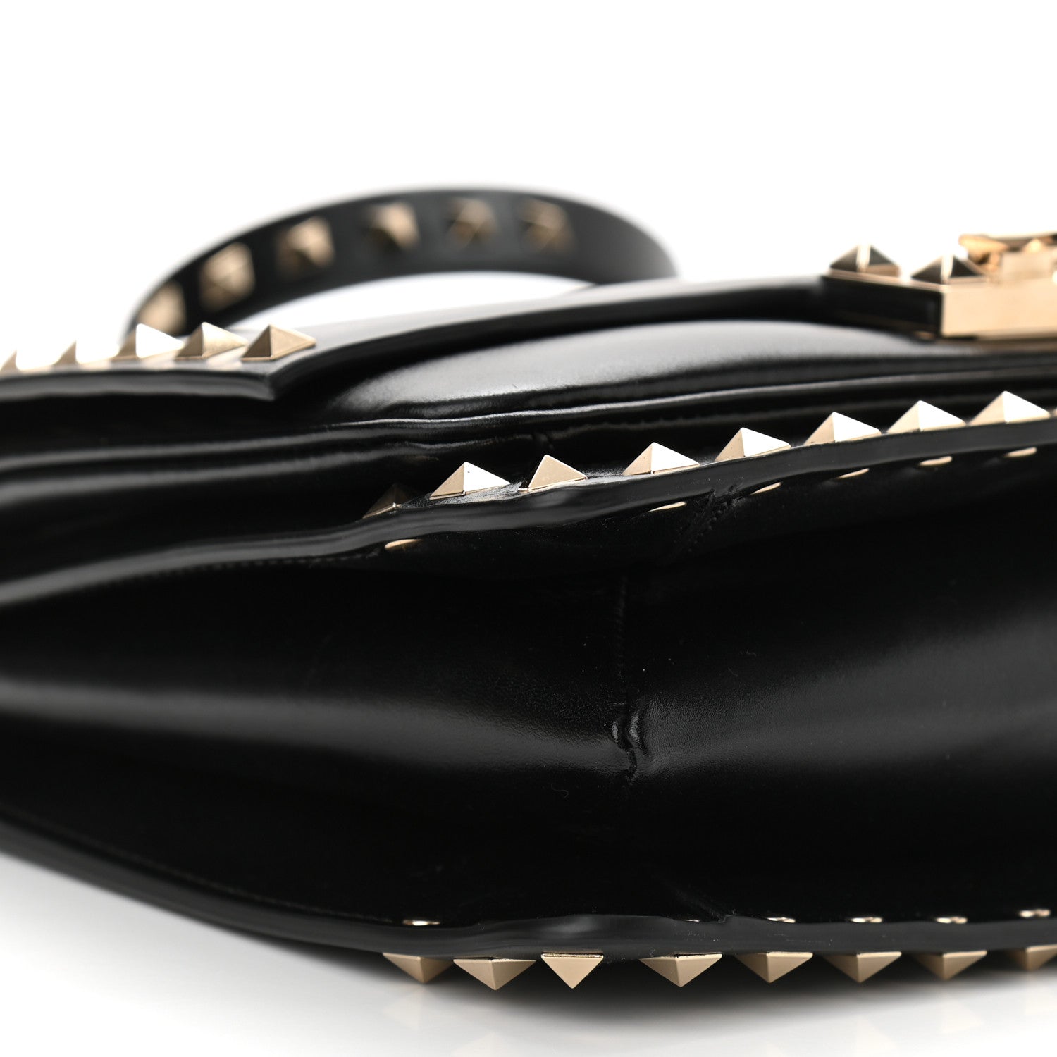 Valentino Garavani Vitello Rockstud Top Handle Shoulder Bag Black 8 of 10