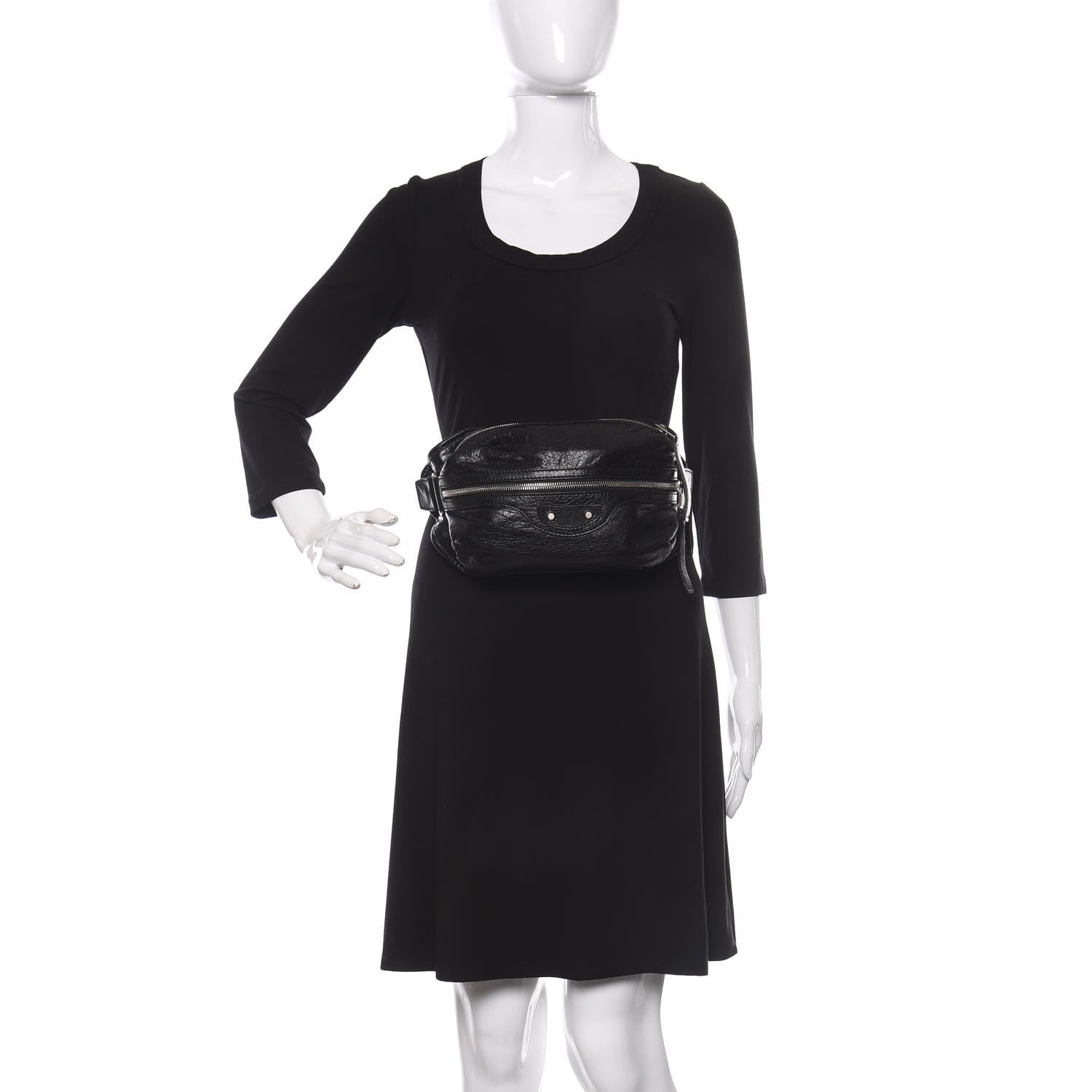 Balenciaga Lambskin Classic Hardware Neo Lift Hip Bag Black 2 of 10