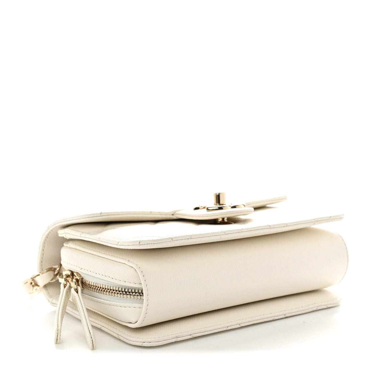 Caviar Quilted Like A Wallet Flap White