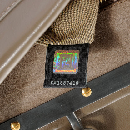 Fendi Vitello Suede Medium Peekaboo Iconic Satchel Nocciola Black 10 of 11