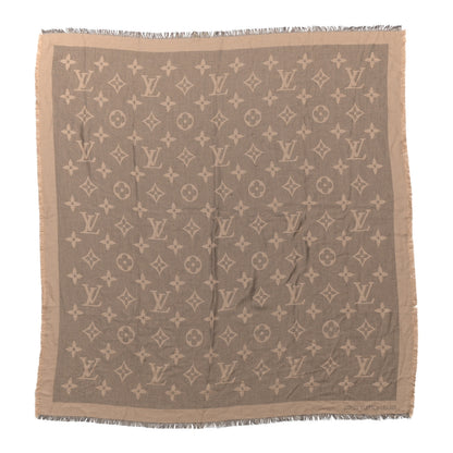 Louis Vuitton Cashmere Silk Monogram Giant Shawl Beige 1 of 4