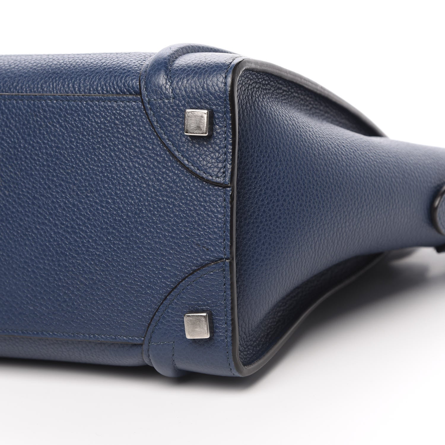 Celine Baby Drummed Calfskin Micro Luggage Petrol 9 of 15