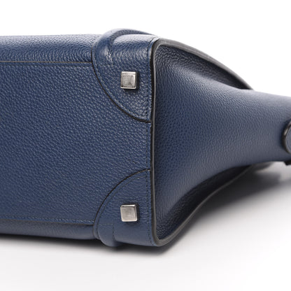 Celine Baby Drummed Calfskin Micro Luggage Petrol 9 of 15