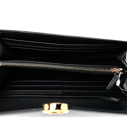 Fendi Vitello Liberty F is Fendi Bi-Color FF 1974 Embossed Continental Envelope Wallet Maya Black 5 of 9