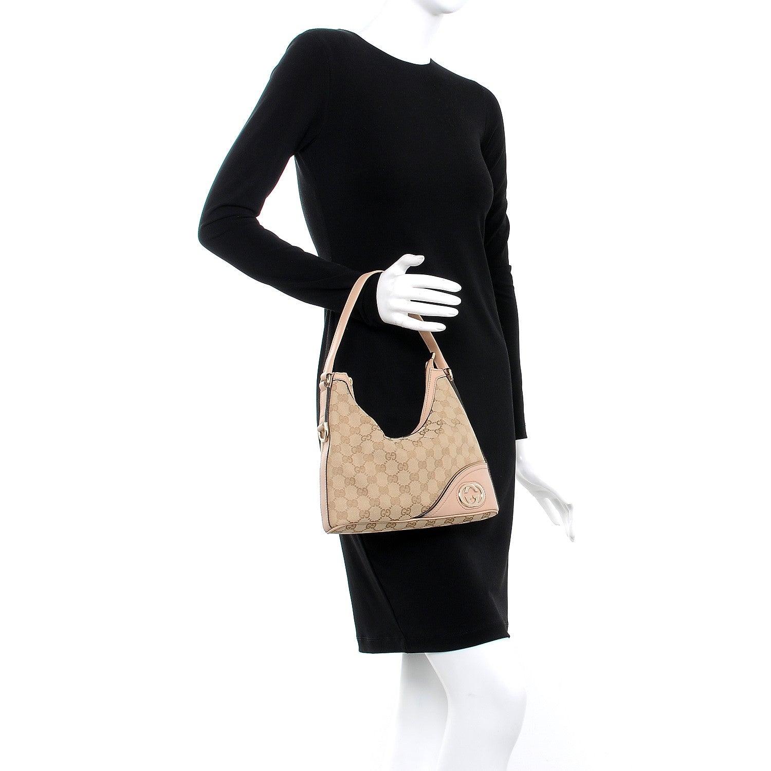 Gucci Monogram Small New Britt Hobo Pink 2 of 11