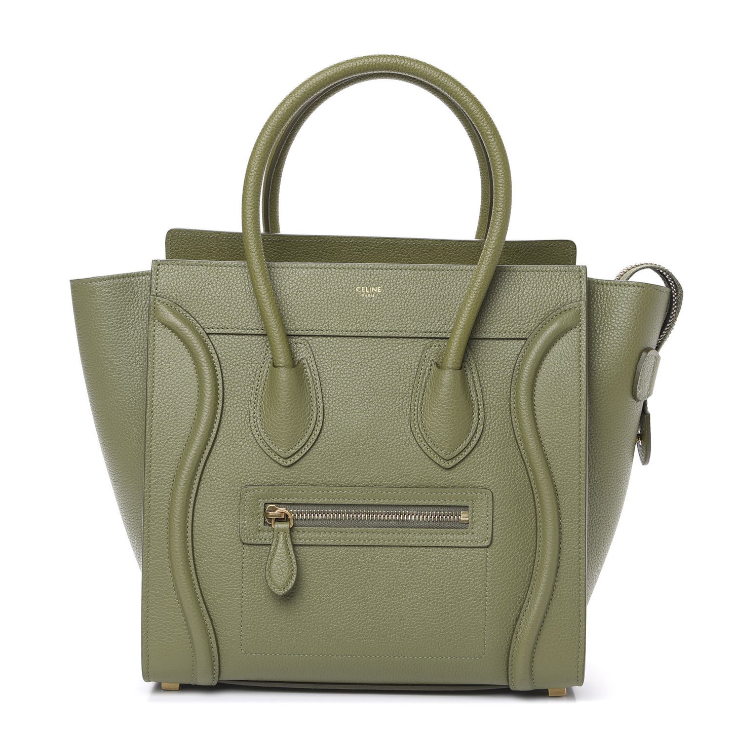Drummed Calfskin Micro Luggage Light Khaki
