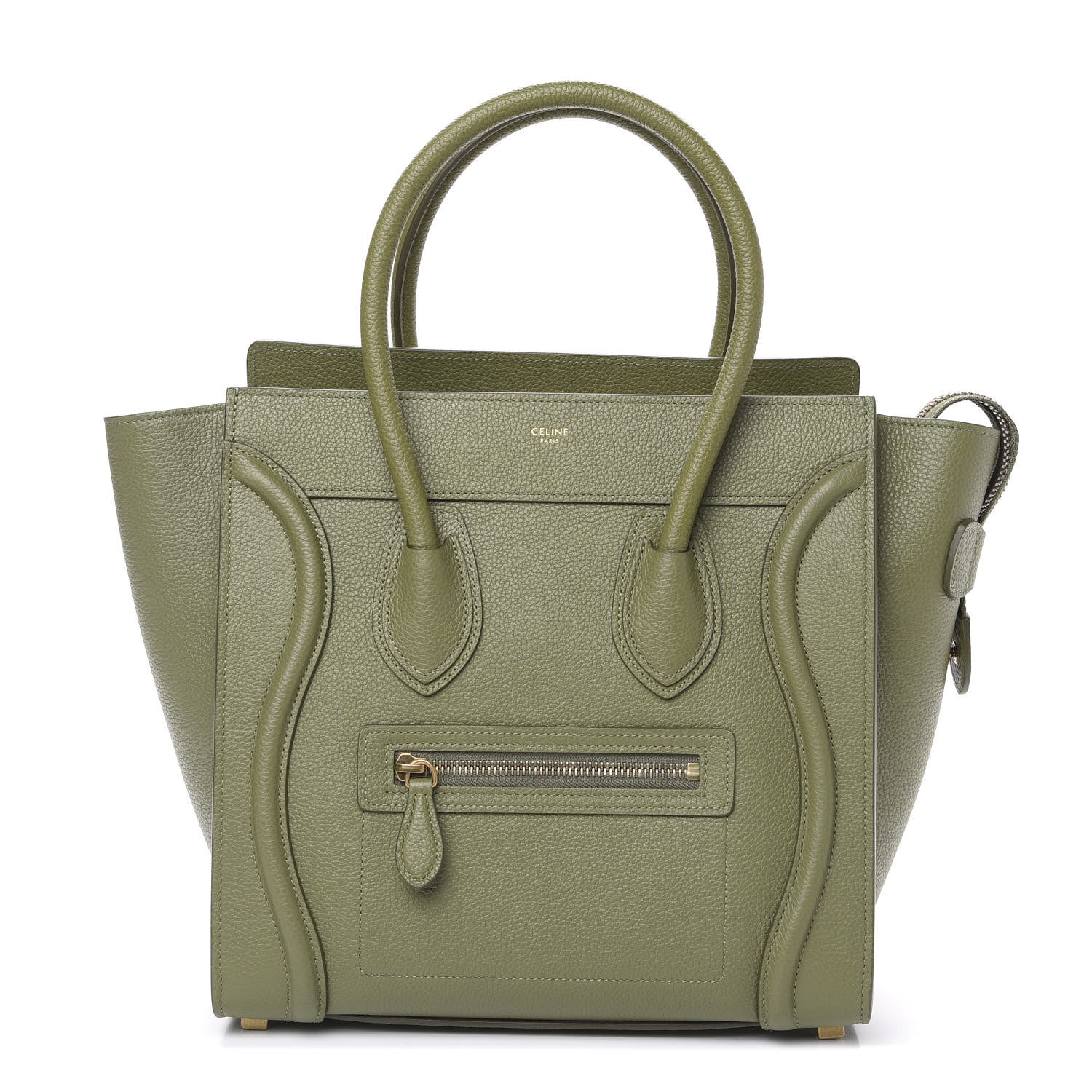 Celine Drummed Calfskin Micro Luggage Light Khaki 1 of 9