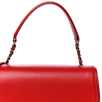 Chanel Shiny Calfskin Goatskin Quilted Small Coco Curve Messenger Flap Red 9 of 11
