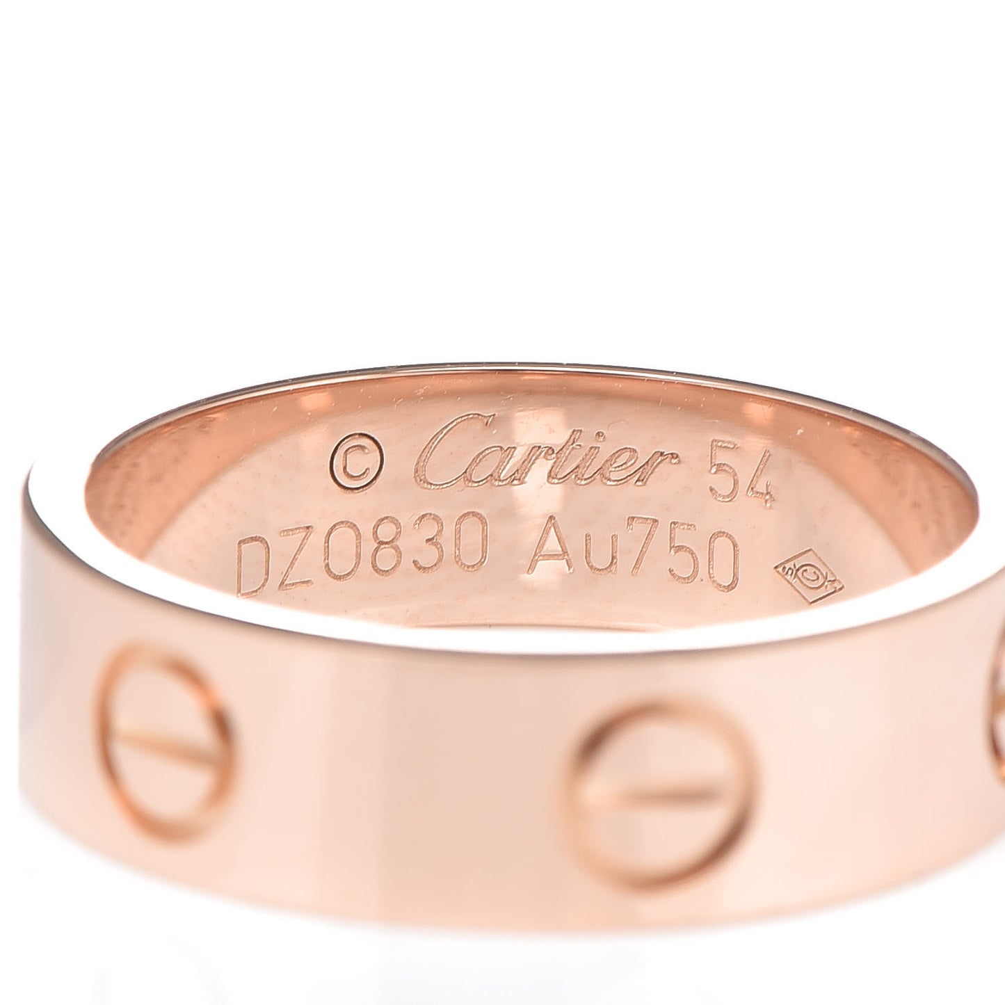 18K Pink Gold 5.5mm LOVE Ring 54 6.75