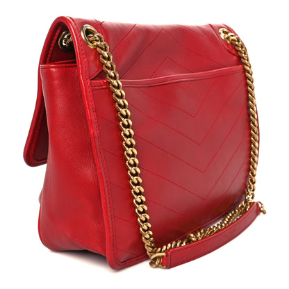 Saint Laurent Lambskin Matelasse Monogram Medium Niki Chain Satchel Rouge Eros 3 of 11