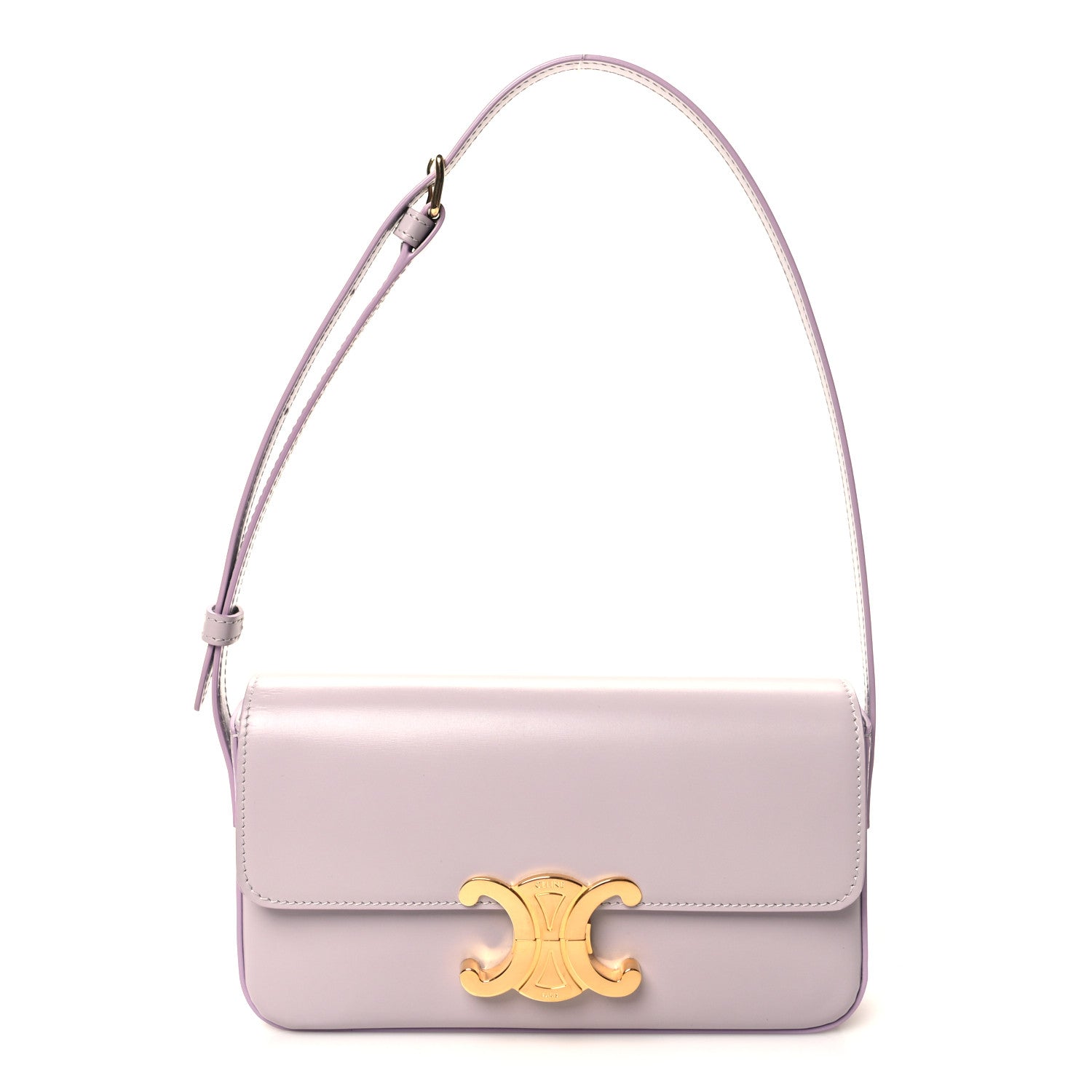 Celine Shiny Calfskin Triomphe Shoulder Bag Light Lilac 1 of 10