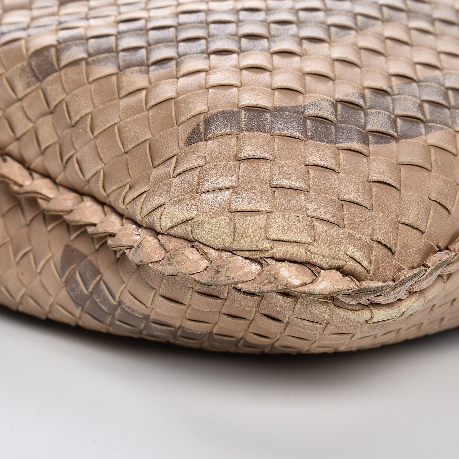 Bottega Veneta Nappa Snakeskin Intrecciato Maxi Veneta Tiger Print Hobo Maple 13 of 14