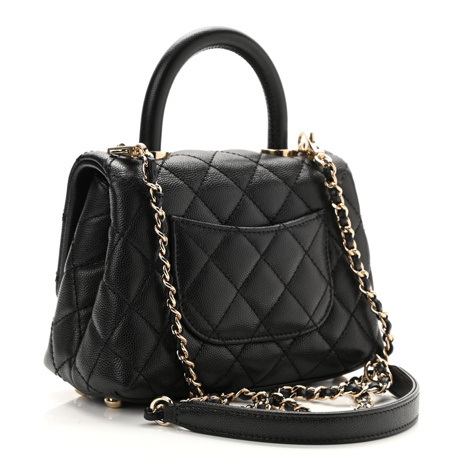 Chanel Caviar Quilted Extra Mini Coco Handle Flap Black 3 of 11