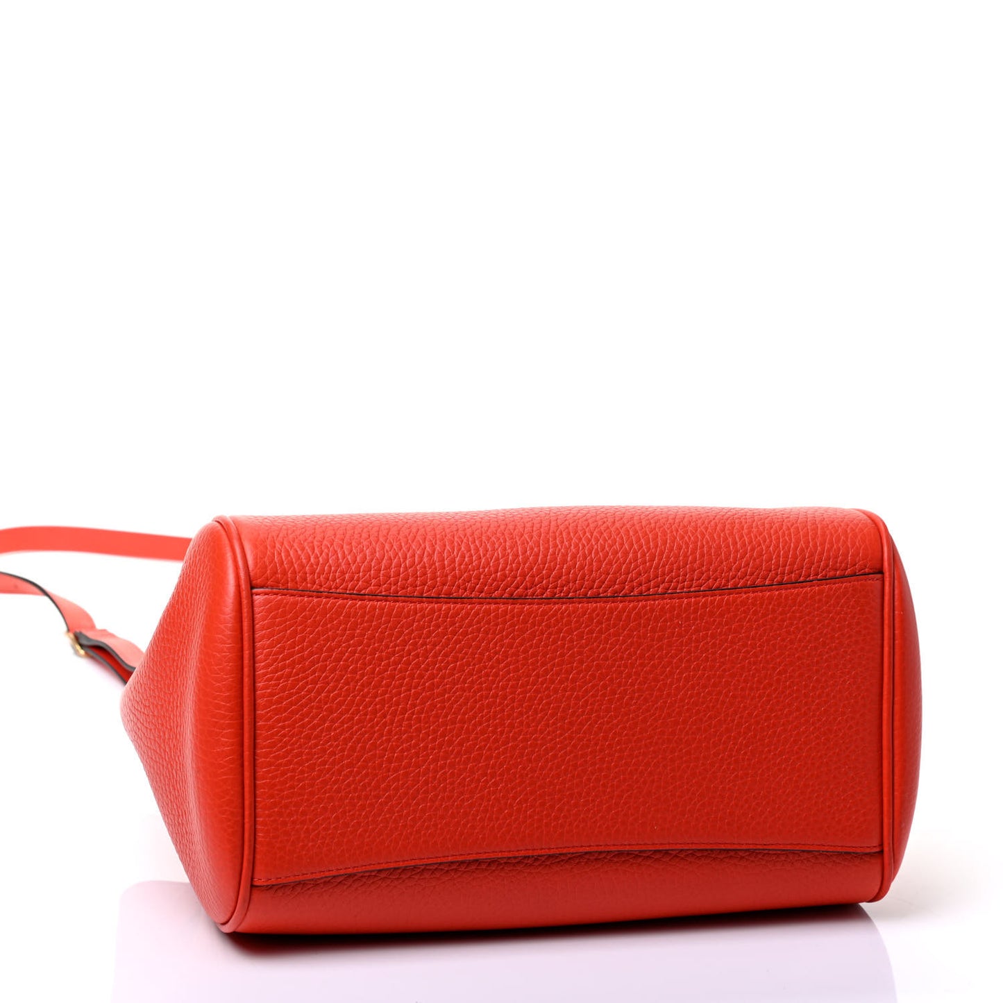 Classic Grain Calfskin Belted Bayswater Tote Orange
