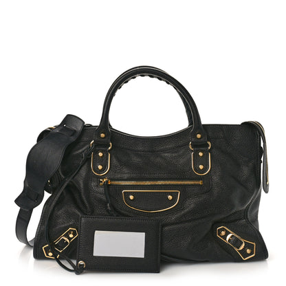 Balenciaga Chevre Gold Metallic Edge Hardware City Black 1 of 8