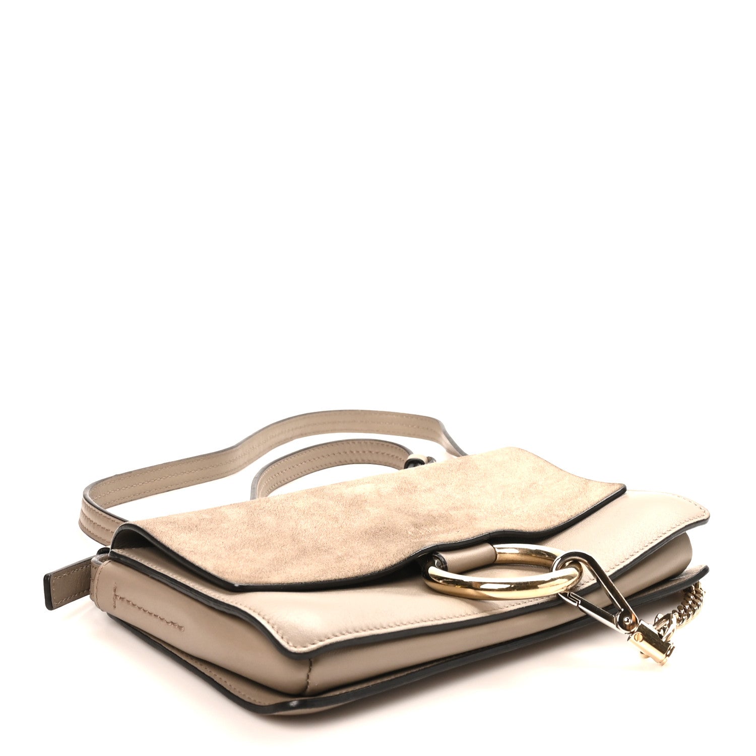Chloe Suede Calfskin Small Faye Shoulder Bag Motty Grey 4 of 10
