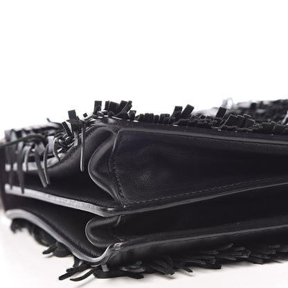 Fendi Vitello Century Opaco Monster Eyes Fringe Studded Kan I Shoulder Bag Black 8 of 11