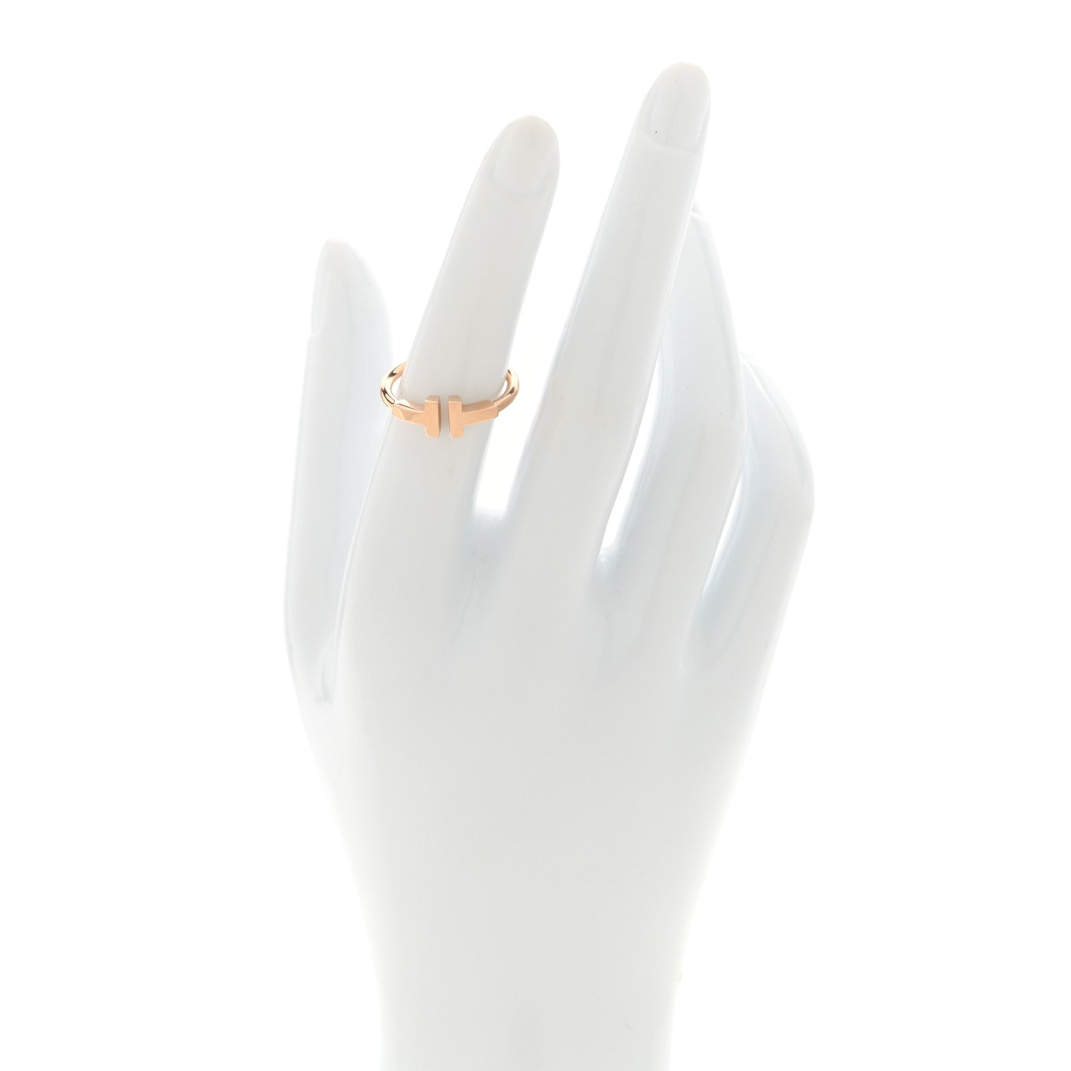 Tiffany 18K Rose Gold T Wire Ring 51 5.75 2 of 5