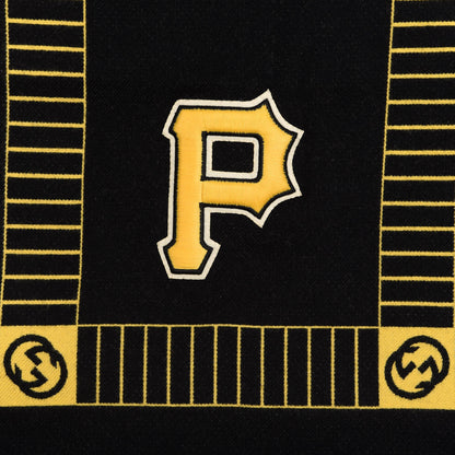 Gucci X MLB Wool Pittsburgh Pirates Patch Crew Scarf Black Yellow 3 of 4