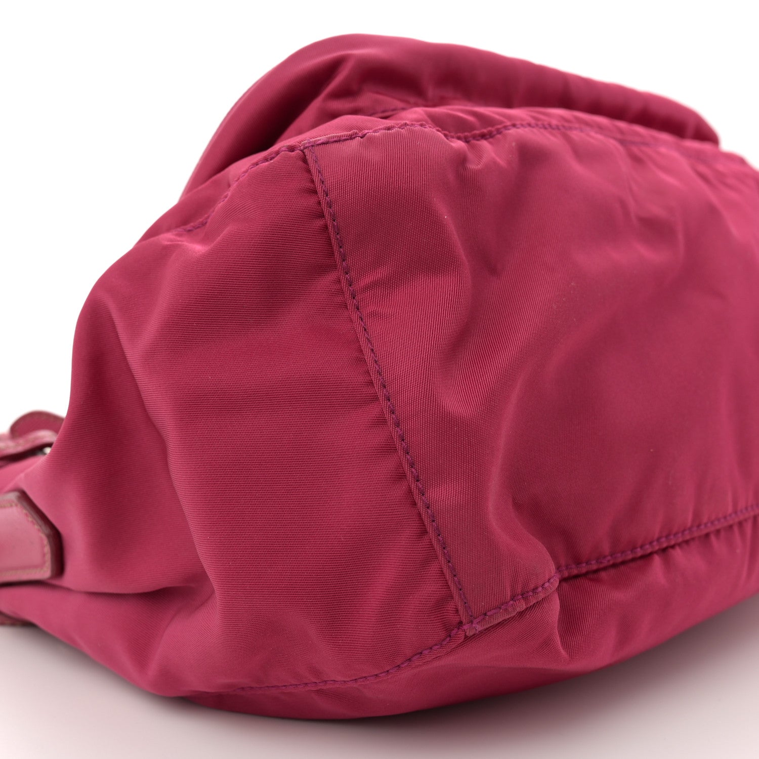 Prada Tessuto Nylon Saffiano Pocket Shoulder Bag Fuxia 8 of 11