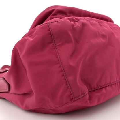 Prada Tessuto Nylon Saffiano Pocket Shoulder Bag Fuxia 8 of 11