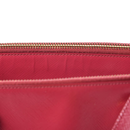 Prada Saffiano Vernice Mini Galleria Double Zip Tote Peonia 11 of 12