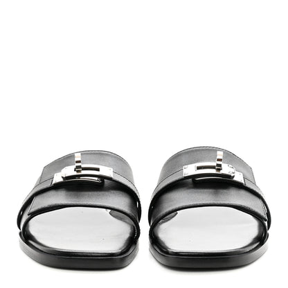 Hermes Calfskin Giulia Sandals 35.5 Black 2 of 12