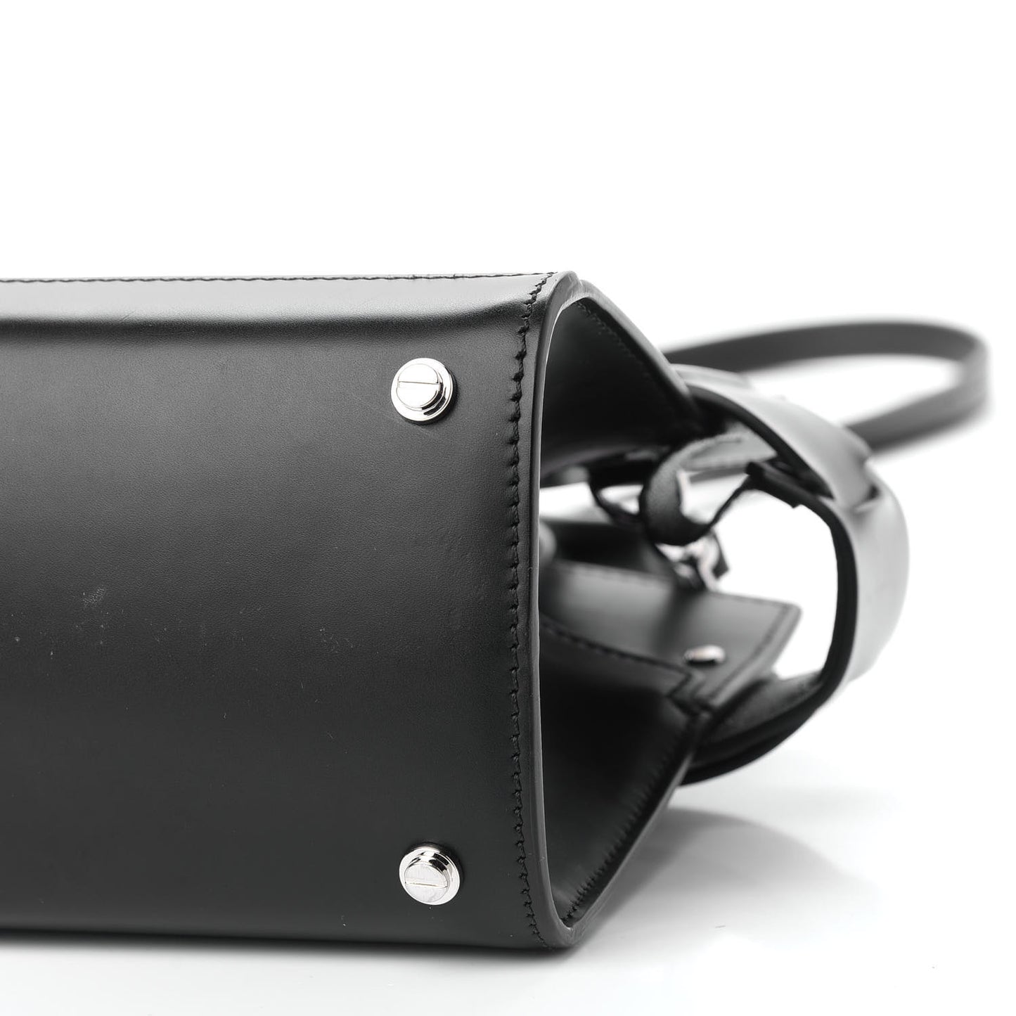 Smooth Calfskin Mini Horizon Satchel Black