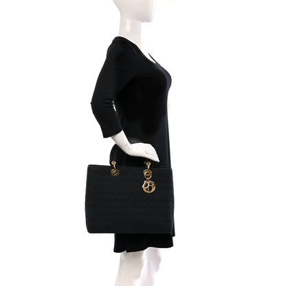 Christian Dior Nylon Cannage Large Lady Dior Black 2 of 14