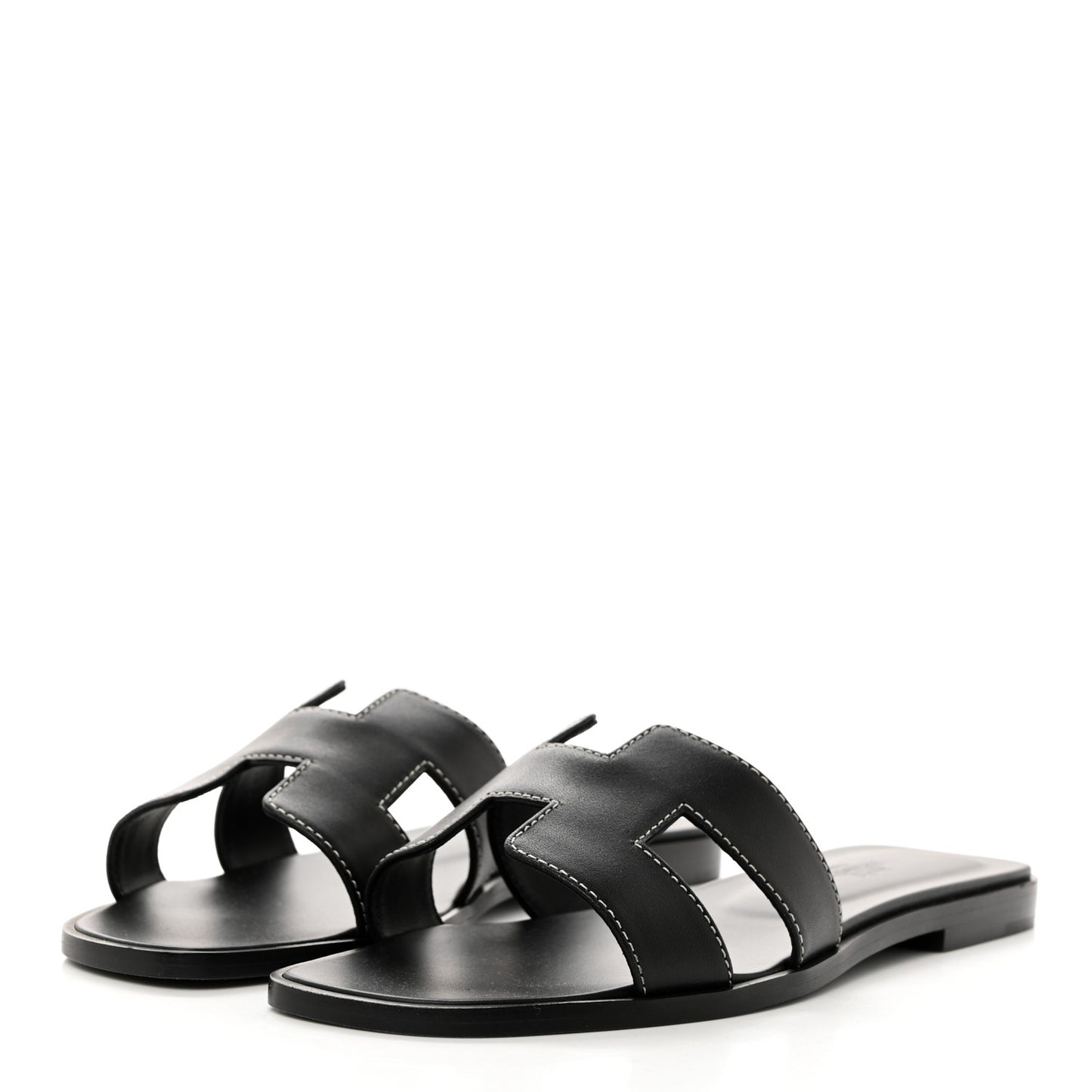 Box Calfskin Oran Sandals 38 Black