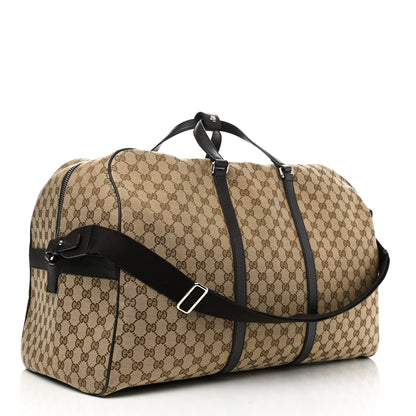 Gucci Monogram Dollar Calfskin Large Boston Duffle Bag Beige Ebony Testa di Moro Marrone Scuro 3 of 10