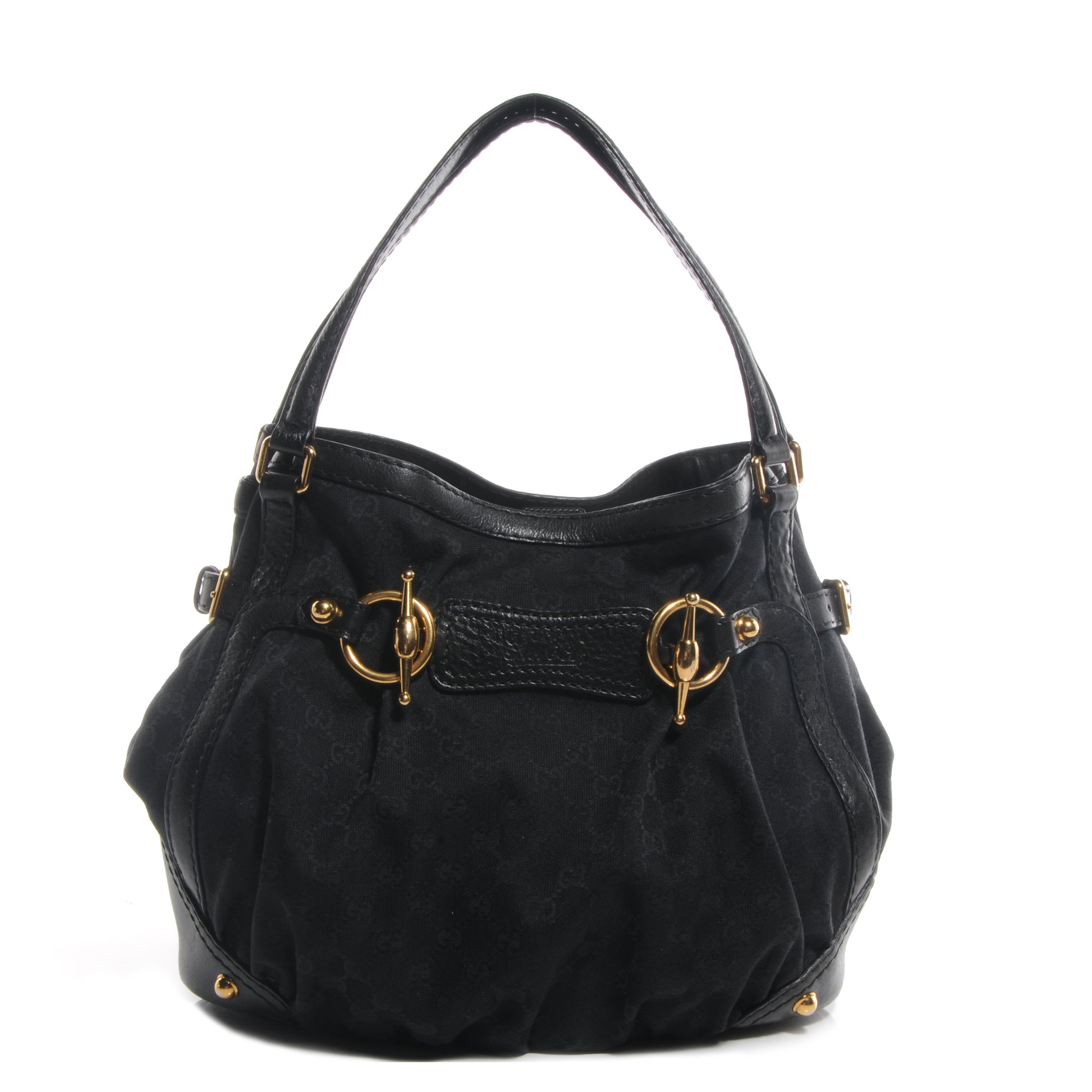 Gucci Monogram Medium Jockey Tote Black 1 of 9