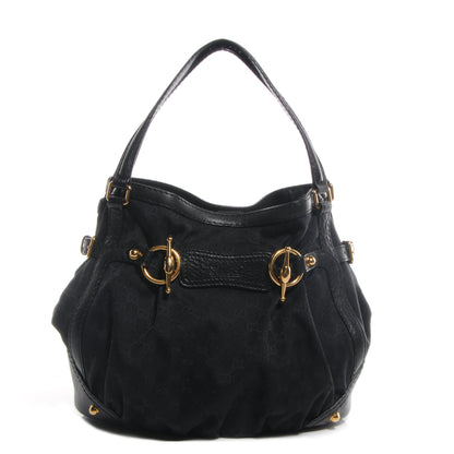 Gucci Monogram Medium Jockey Tote Black 1 of 9