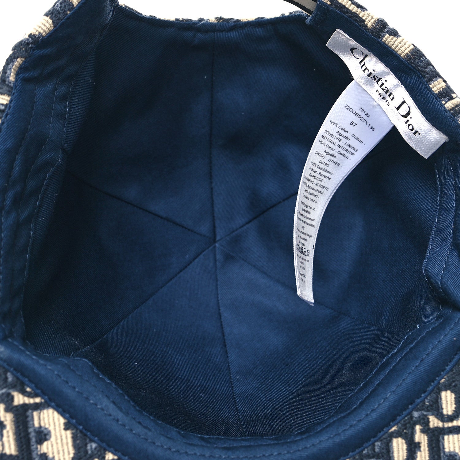 Christian Dior Oblique Baseball Cap 57 Blue 1312710 – FASHIONPHILE