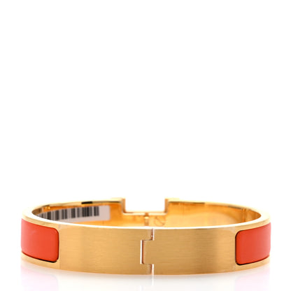 Hermes Matte Enamel Narrow Clic Clac HH Bracelet T4 Orange 3 of 7