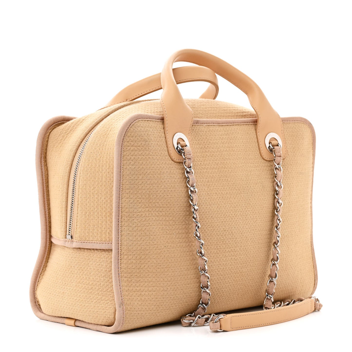 Canvas Deauville Bowling Bag Beige