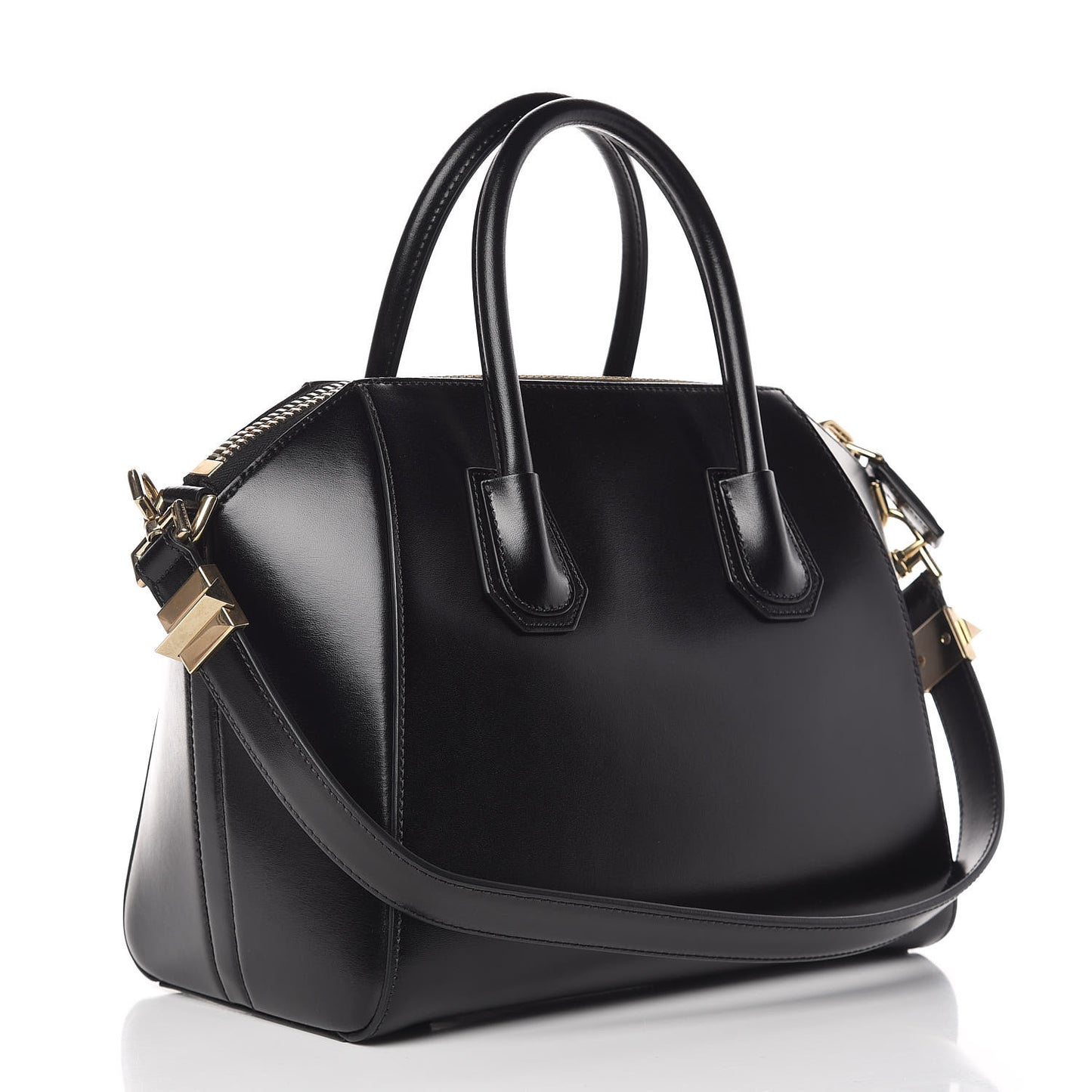 Shiny Lord Calfskin Small Antigona Black